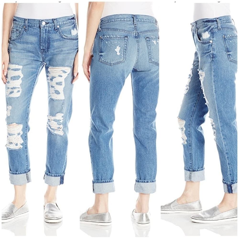 7 For All Mankind Relaxed Skinny Shredding Jeans